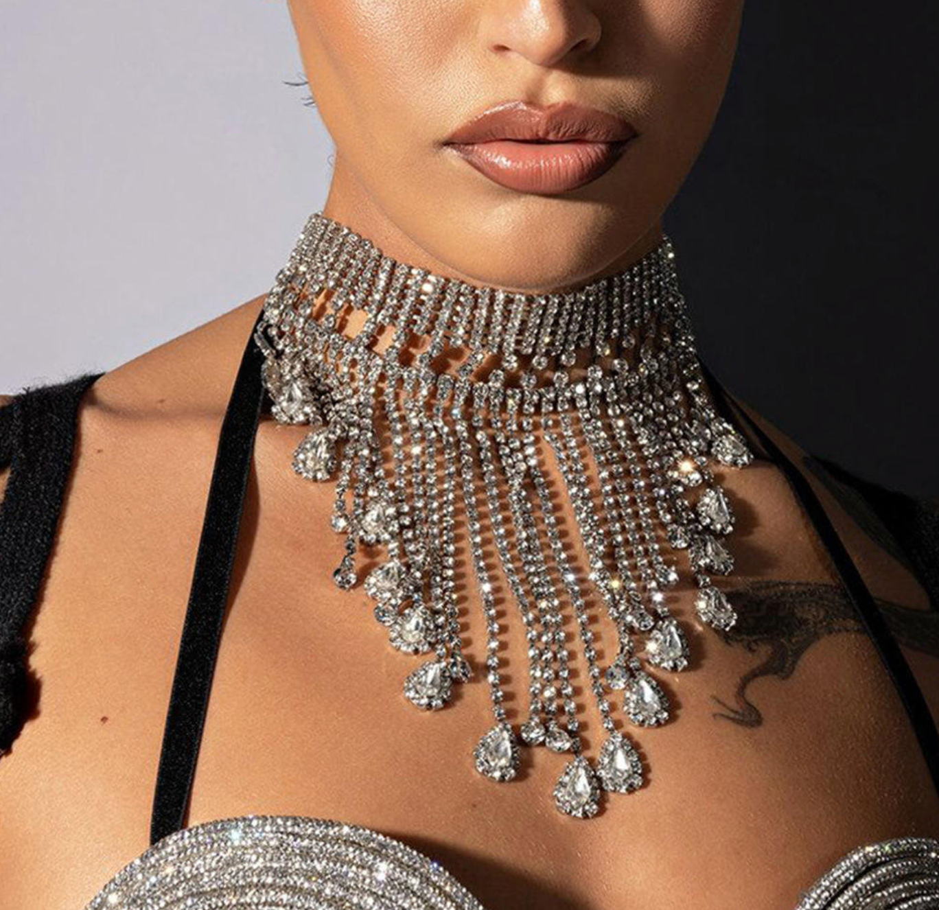 Luxe Rhinestone Tassel Necklace ✨