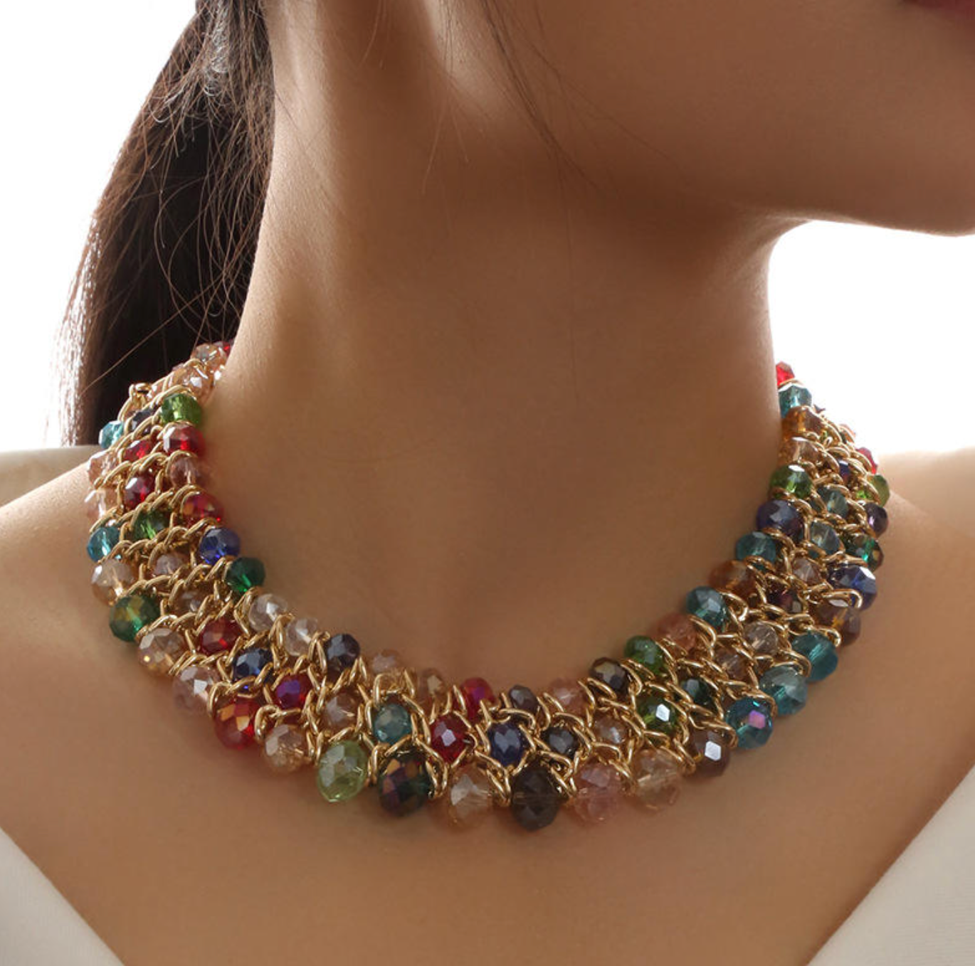 Crystal Glam Statement Necklace – Bold Sparkle & Luxe Elegance