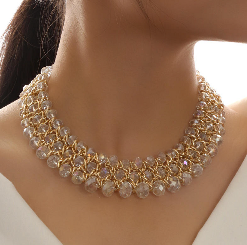 Crystal Glam Statement Necklace – Bold Sparkle & Luxe Elegance