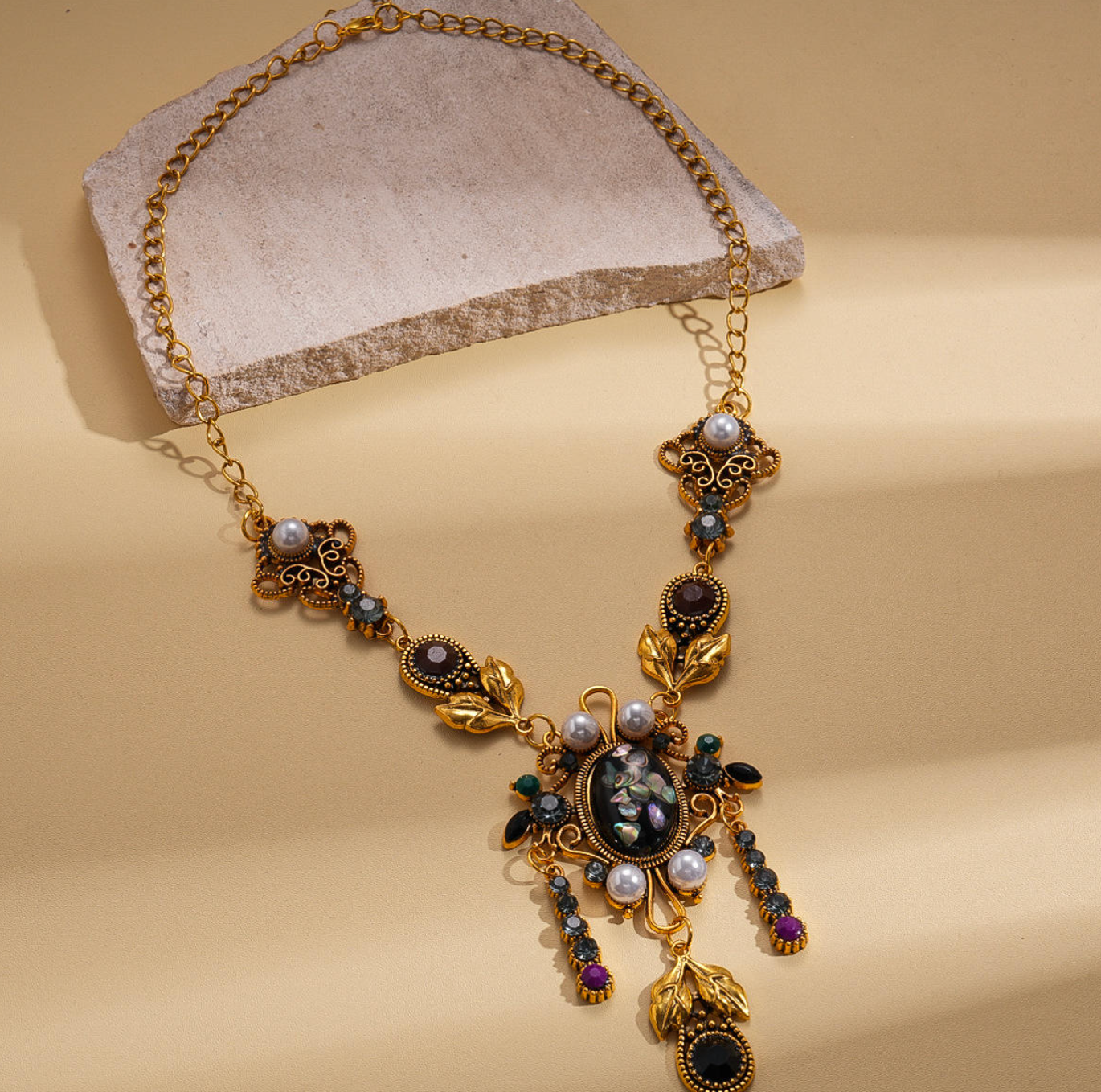Vintage Luxe Ornate Necklace – Elegant Multi-Layer Statement Jewelry