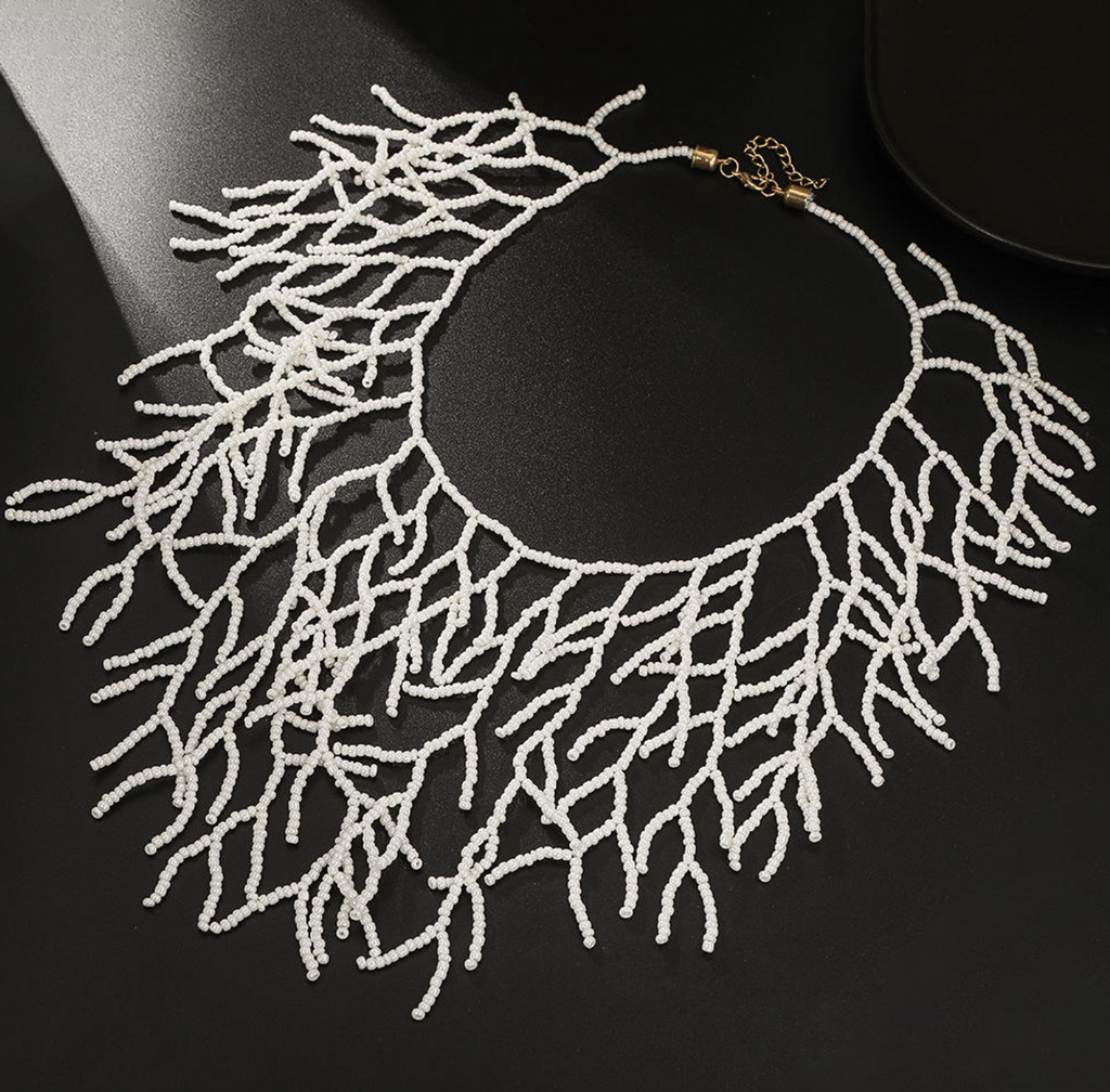 Boho Coral Fringe Jewelry – Handmade-Inspired Statement Accessory