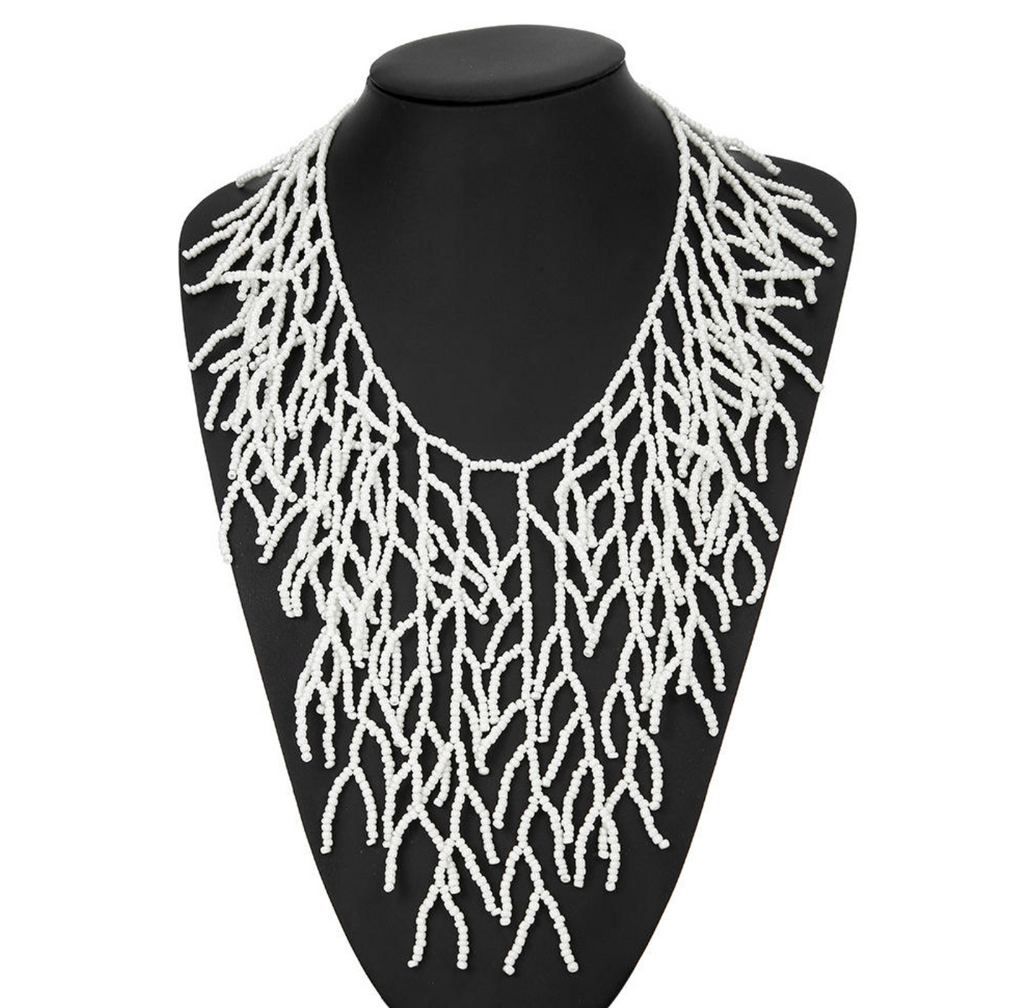 Boho Coral Fringe Jewelry – Handmade-Inspired Statement Accessory