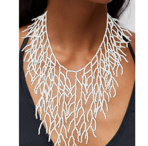 Boho Coral Fringe Jewelry – Handmade-Inspired Statement Accessory