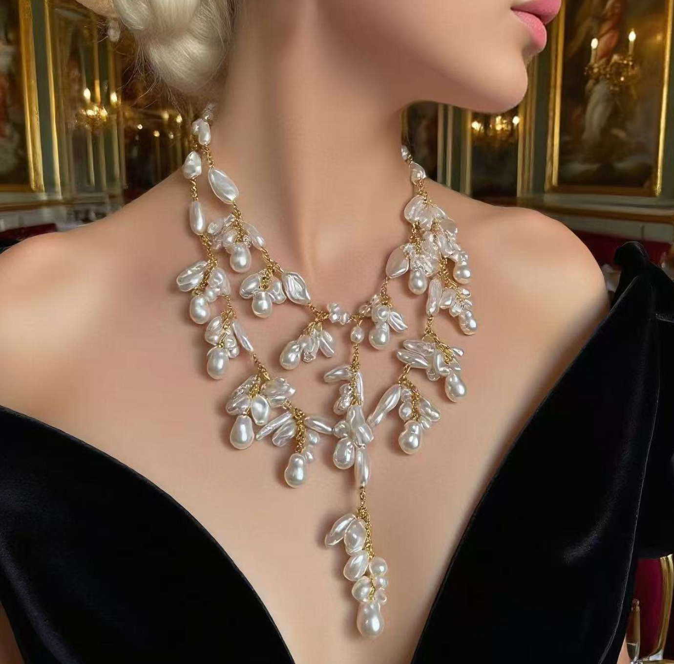 Luxe Baroque Pearl Necklace – Timeless Elegance & Sophisticated Charm